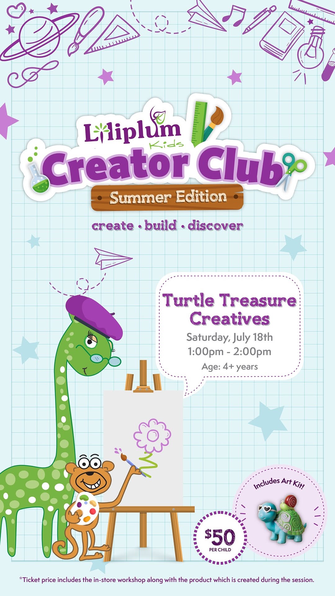 Liliplum Kids Creator Club – Turtle Treasure Creatives Workshop