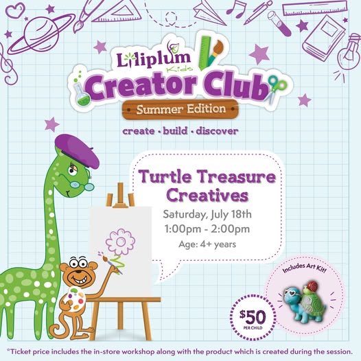 Turtle Treasure Creatives – Kids Ceramic Painting Workshop | $50 per child