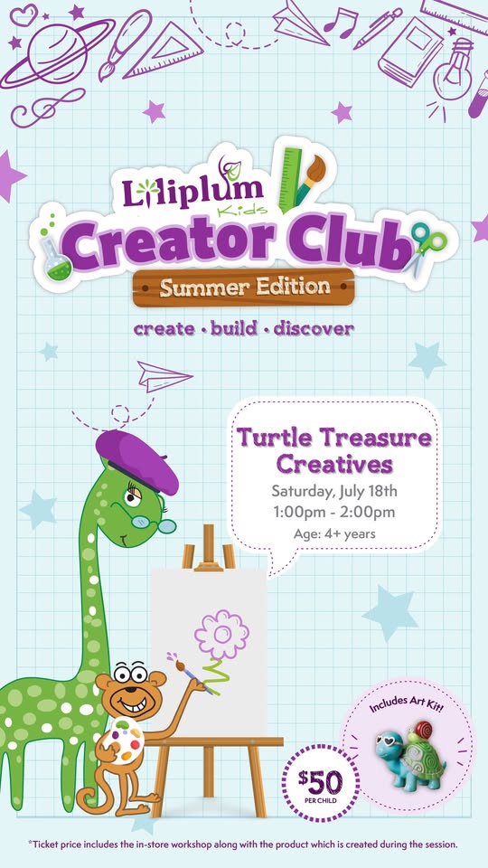 Liliplum Kids Creator Club – Turtle Treasure Creatives Workshop