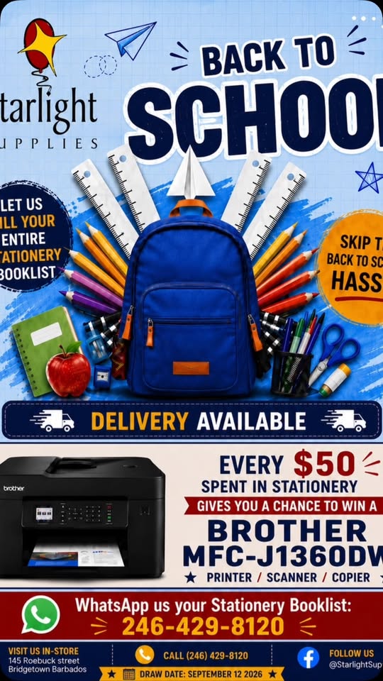 Back to School – Win a Brother Printer with Every $50 Spent on Stationery