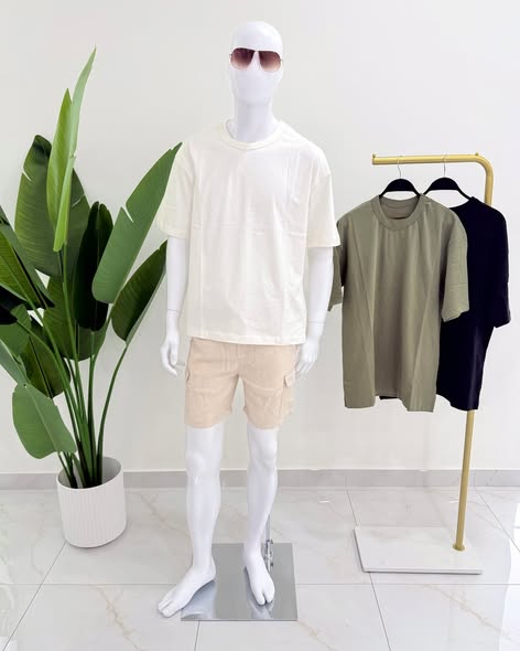 Oversized T-Shirt & Linen Blend Cargo Shorts - Priced from $50