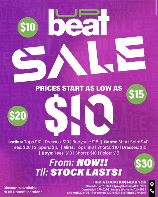 Up Beat Barbados Sale – Prices Starting as Low as $10