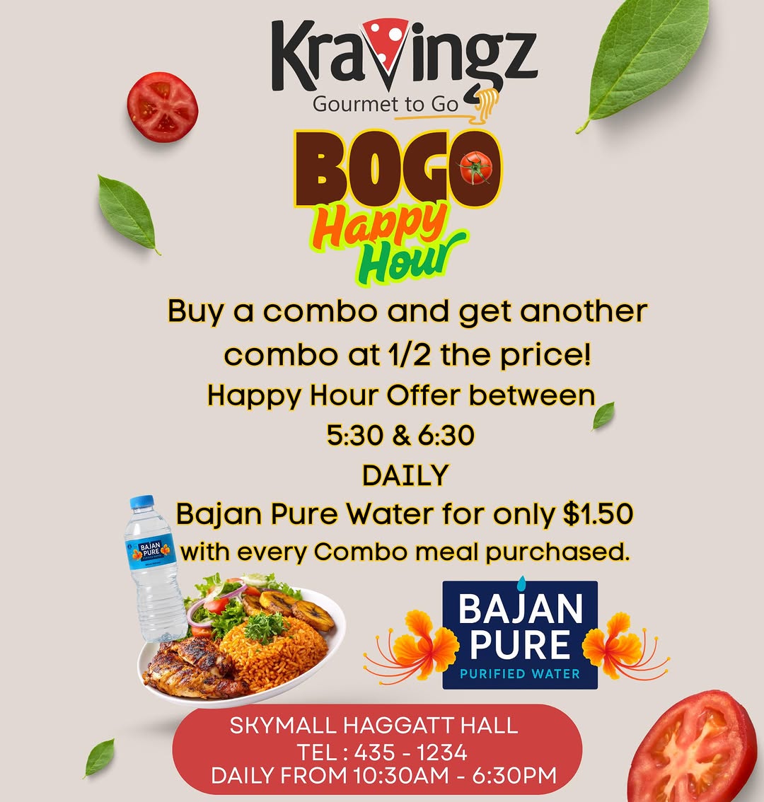 Kravingz BOGO Happy Hour – Buy a Combo, Get Another at Half Price!