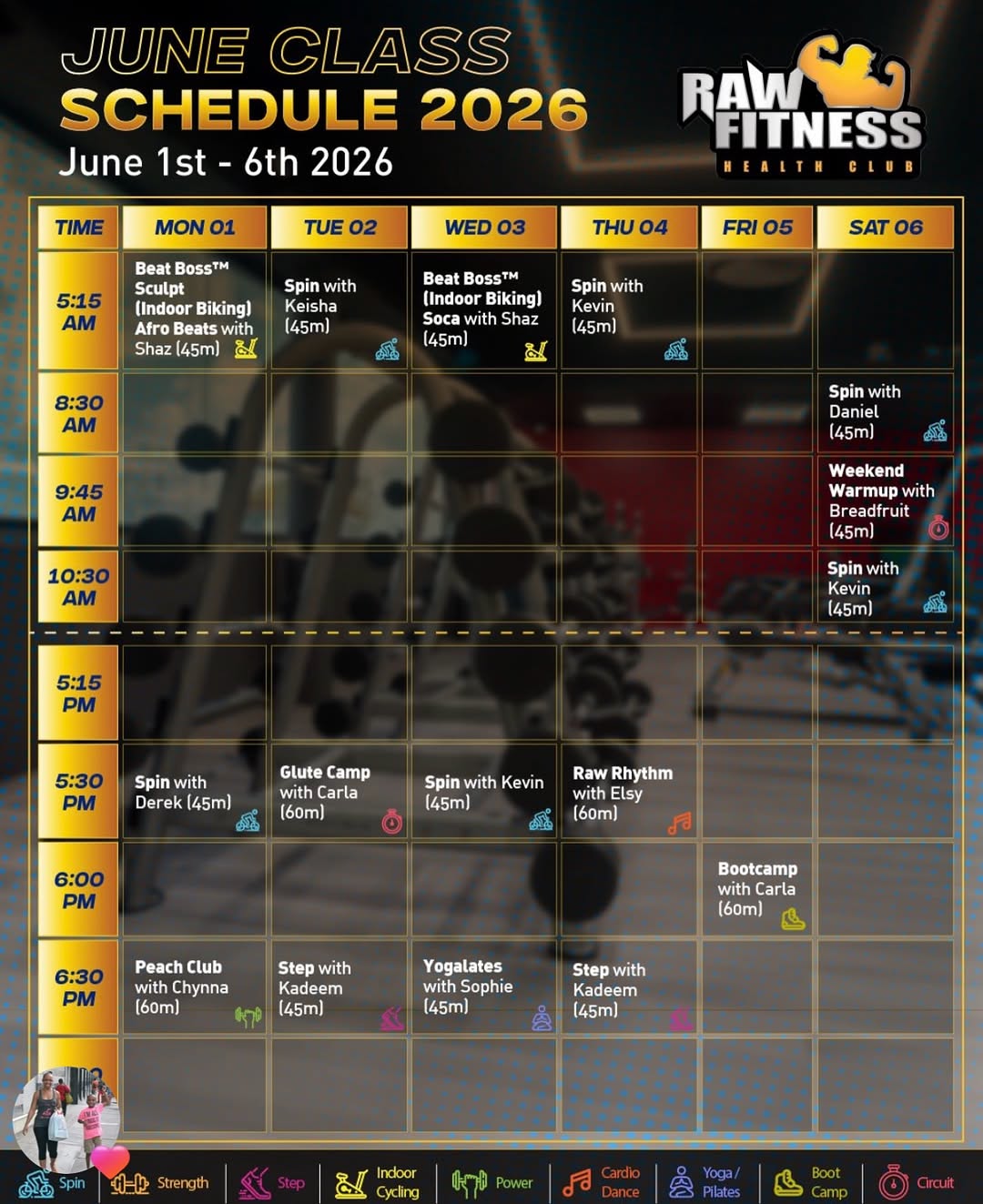 Raw Fitness Barbados – Unlimited Classes Add-On for BBD $60/month