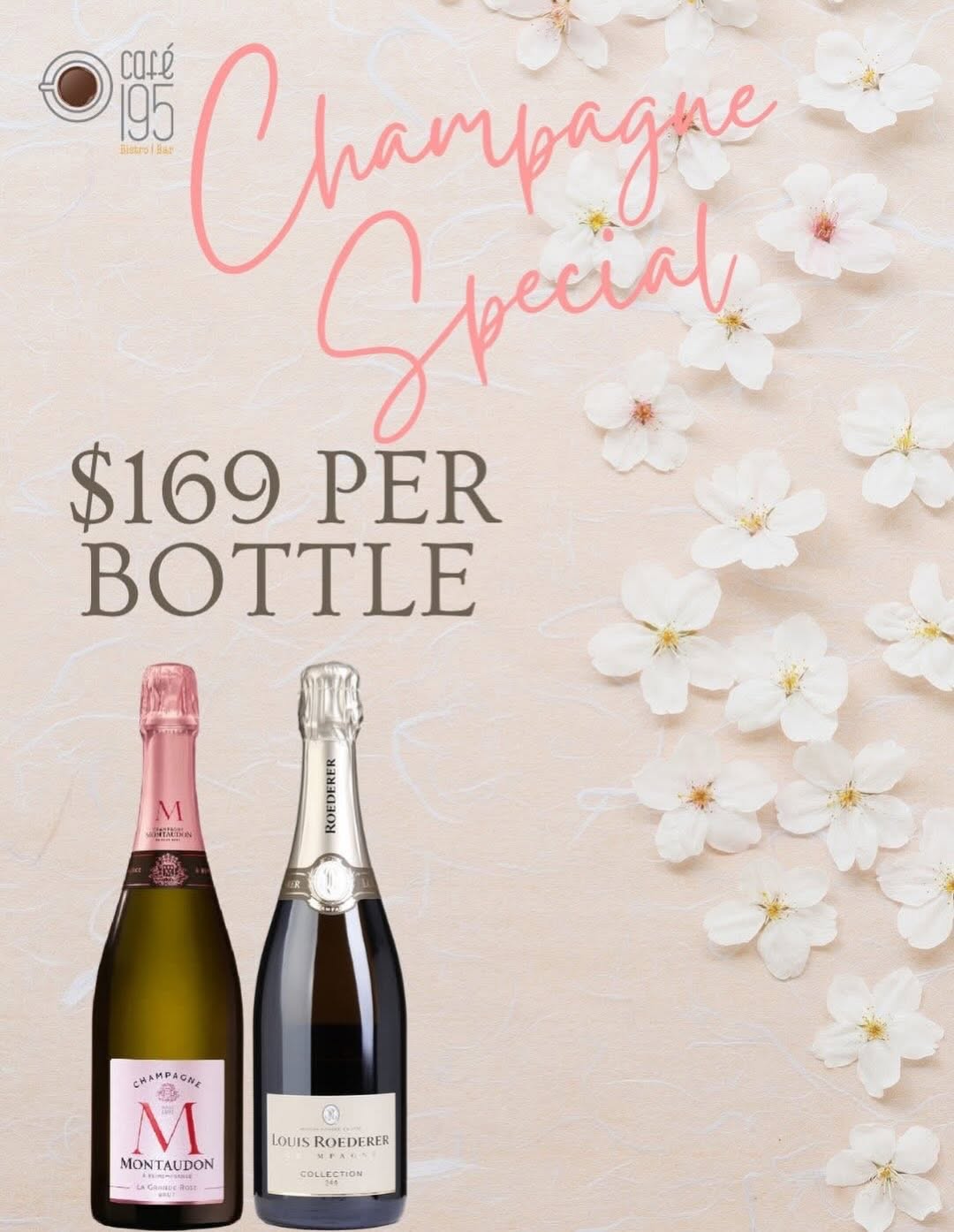 Café 195 Easter Brunch Specials – Rosé, Bubbles & Brunch + Champagne Special