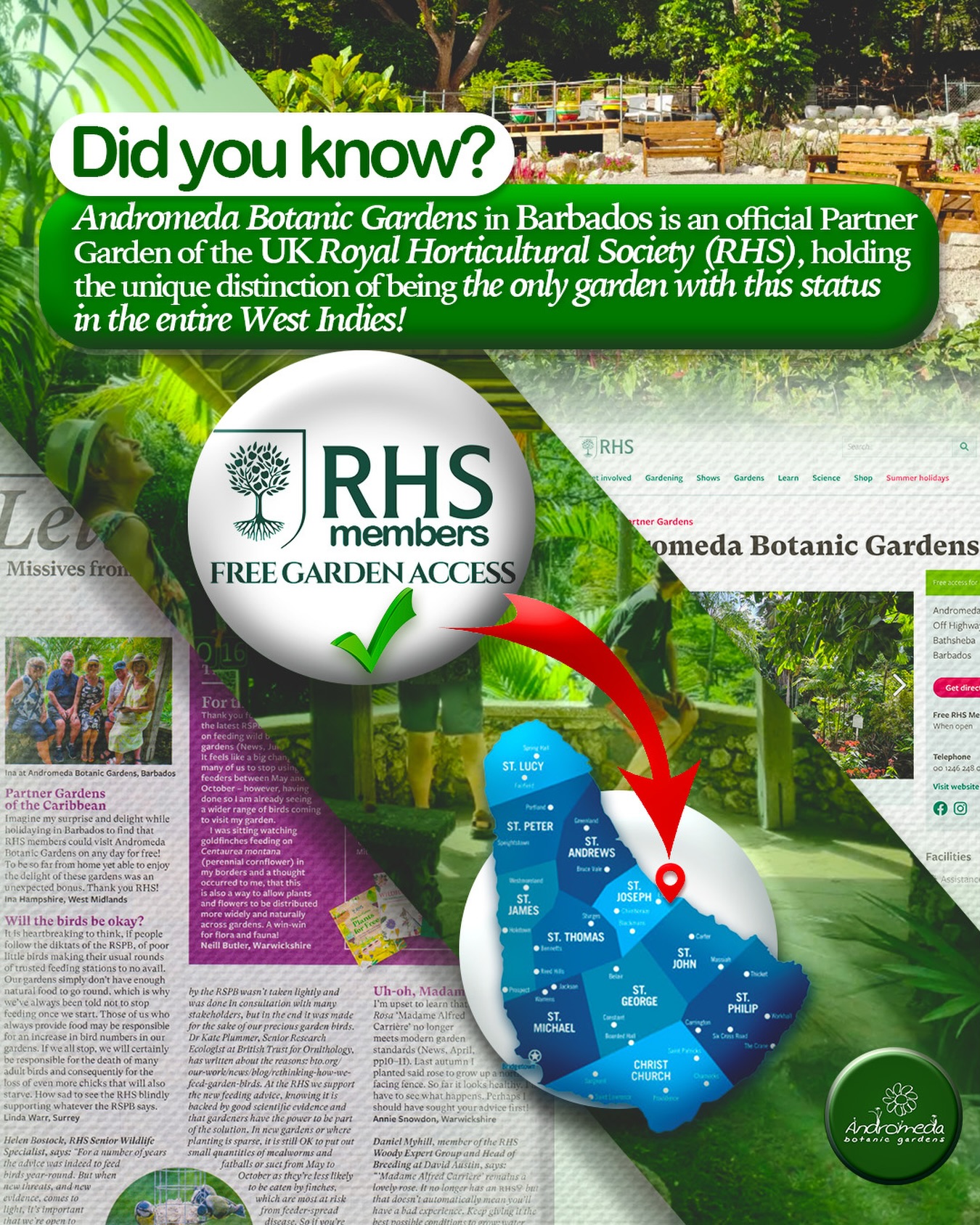 RHS Members Get Free Entry to Andromeda Botanic Gardens