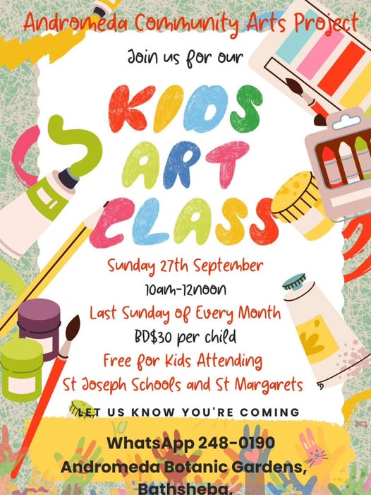 Kids Art Class at Andromeda Botanic Gardens – Sunday 27th September