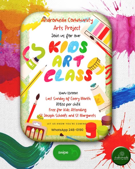 Kids Art Class – Last Sunday of Every Month at Andromeda Community Arts Project