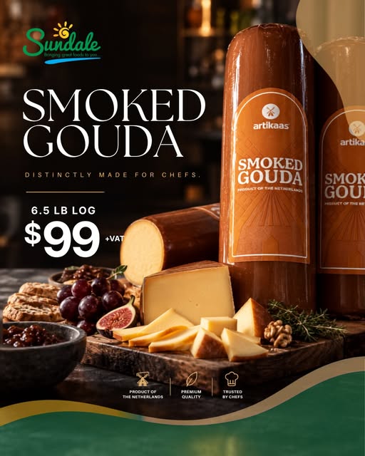 Artikaas Smoked Gouda 6.5 LB Log for $99 +VAT – Wholesale Deal