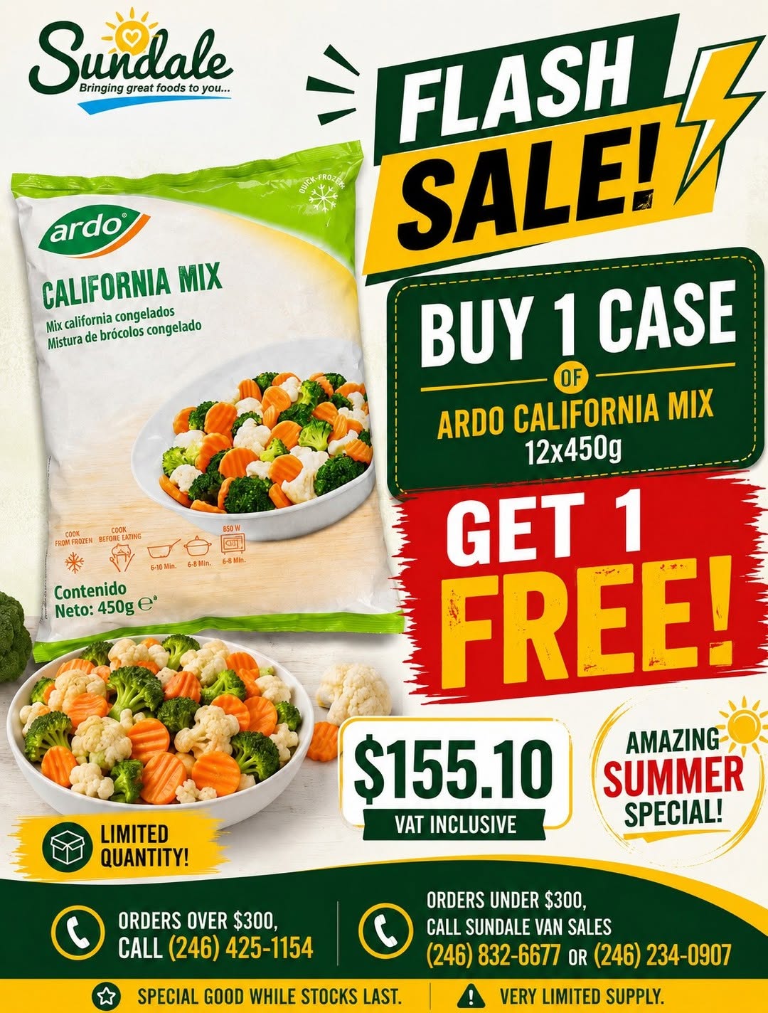 Sundale Flash Sale: Buy 1 Case Get 1 Free on Ardo Veggies – $155.10 VAT Inclusive