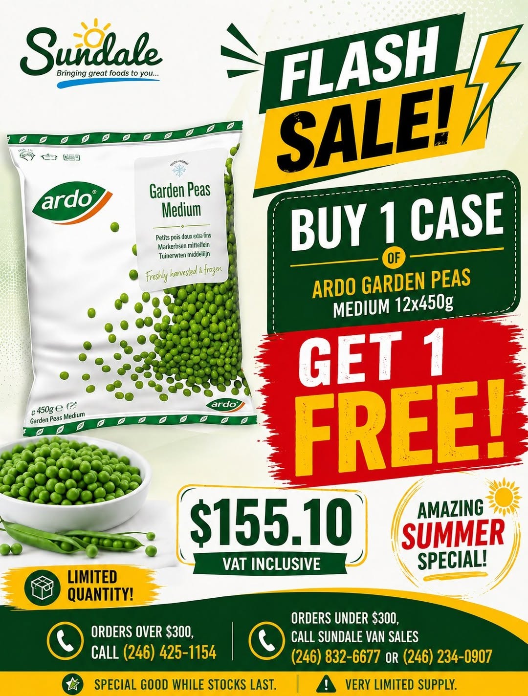 Sundale Flash Sale: Buy 1 Case Get 1 Free on Ardo Veggies – $155.10 VAT Inclusive