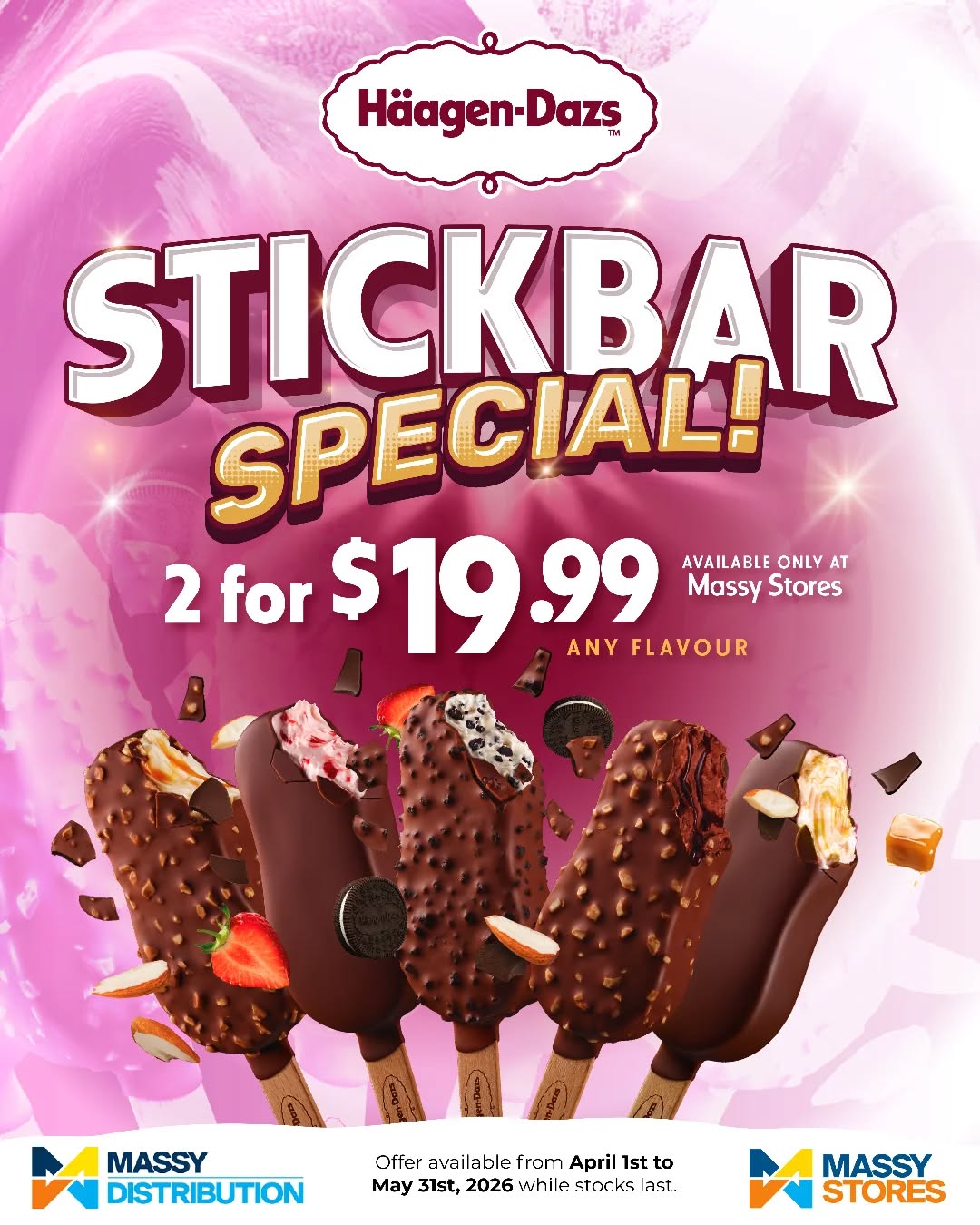 Häagen-Dazs Stickbar Special – 2 for $19.99 at Massy Stores