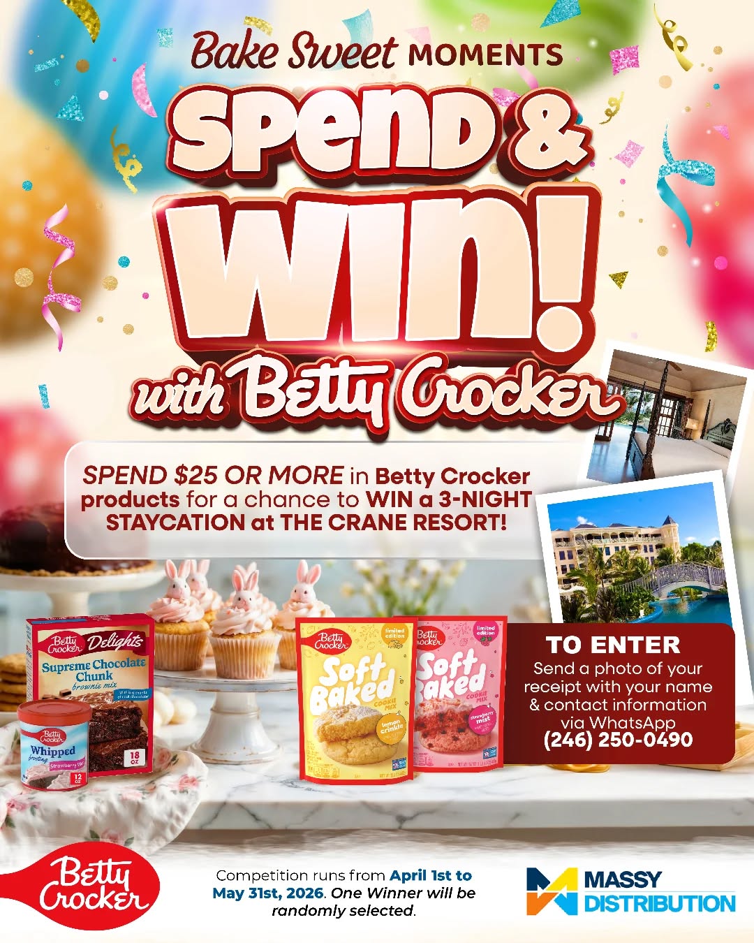 Betty Crocker Spend & Win – 3-Night Staycation at The Crane Resort