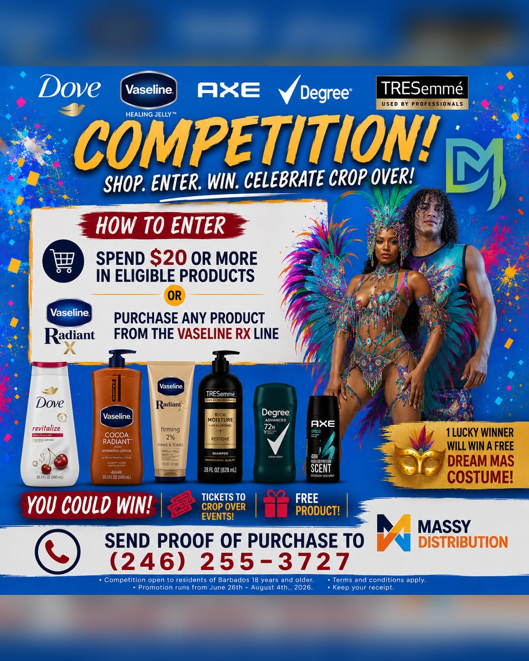 Crop Over Shop & Win Competition – Spend $20 for a Chance to Win a Dream Mas Costume & More!