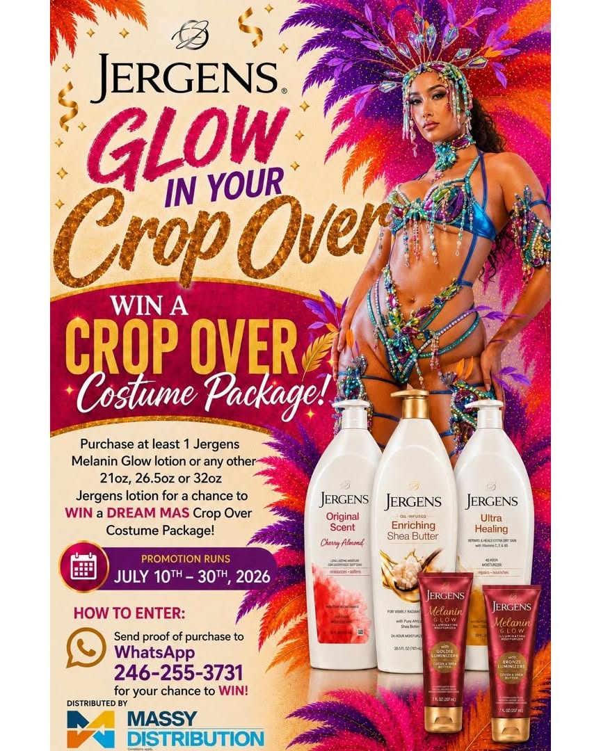 Win a Crop Over Costume Package with Jergens Lotion Purchase