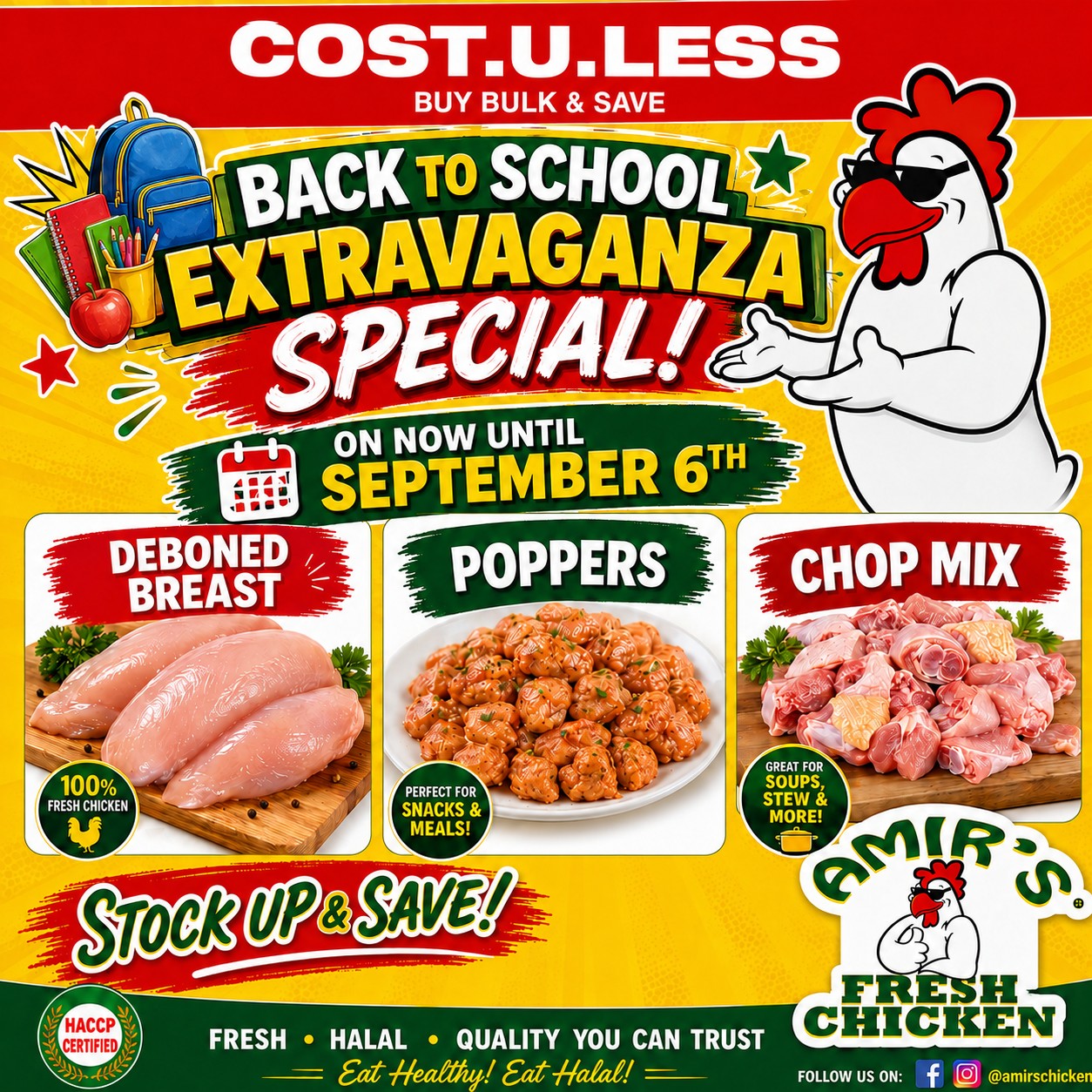 Amir's Chicken Back to School Extravaganza Special at Cost.U.Less