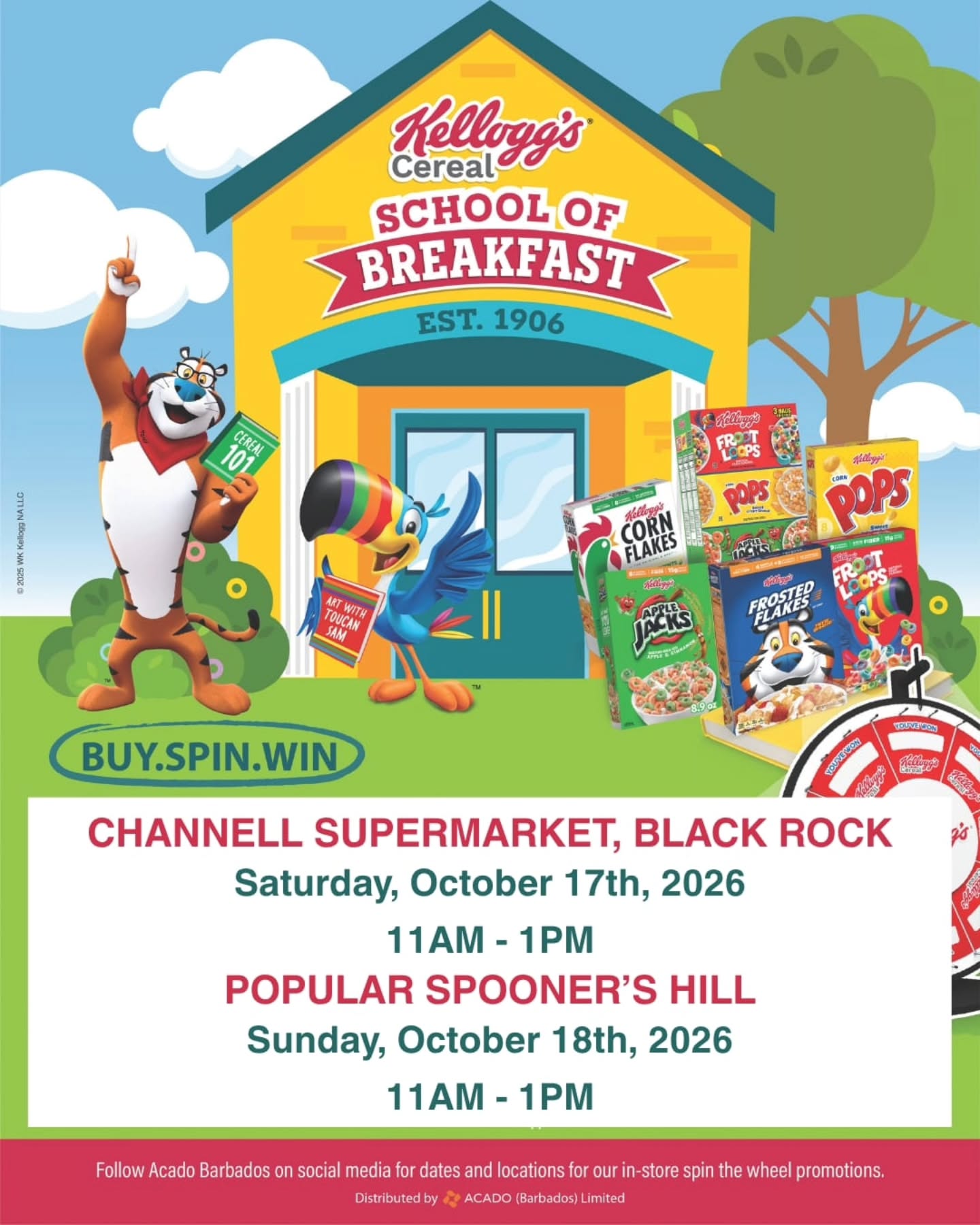 Kellogg's Cereal School of Breakfast Spin-the-Wheel Promotion