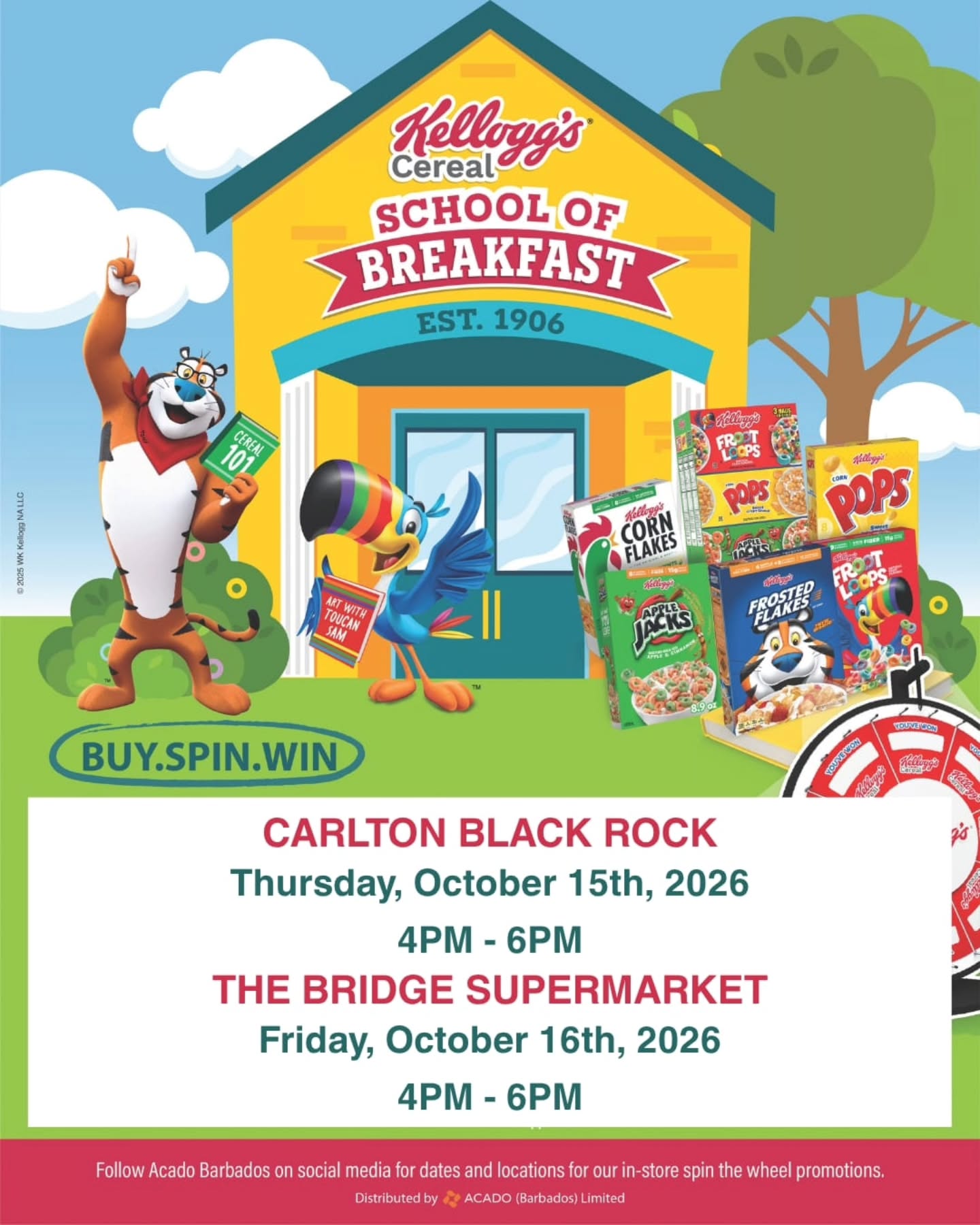 Kellogg's Cereal School of Breakfast – Buy, Spin & Win In-Store Events