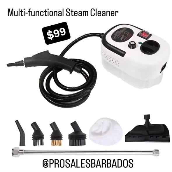 Pro Sales Barbados: USB Makeup Brush Cleaner $15, Tornado Scrub Electric Cleaning Brush $69, Multi-functional Steam Cleaner $99
