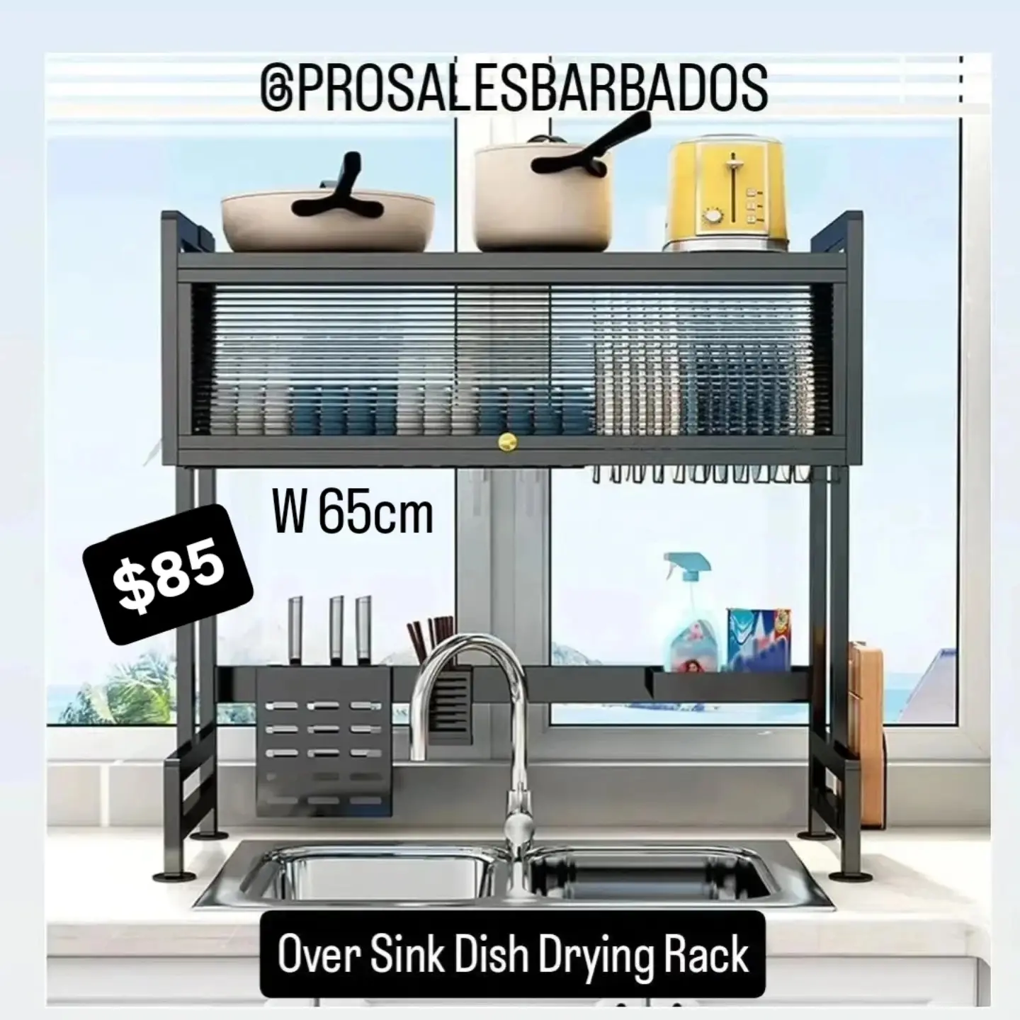 Home Organisation Products – Over Sink Dish Rack, Bathroom Corner Caddy & Spandex Table Covers