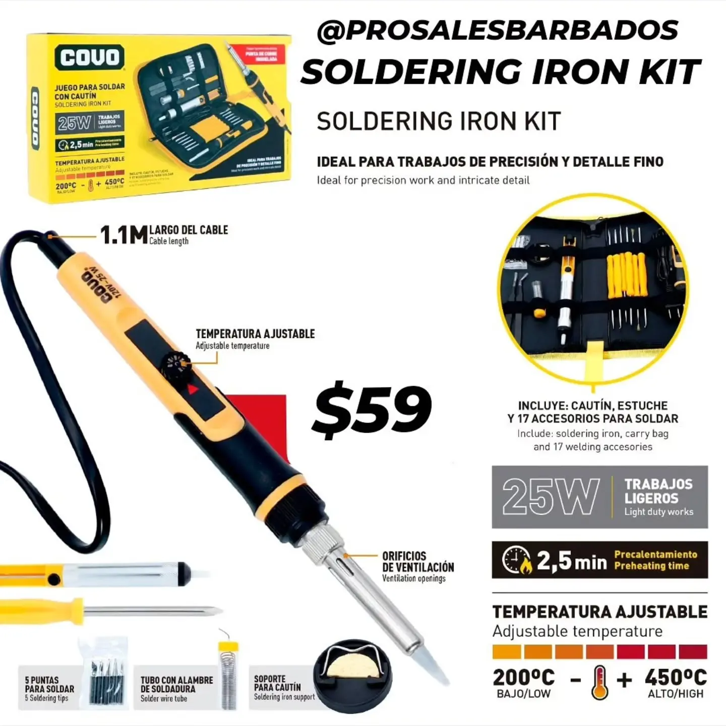 Pro Sales Barbados – Tools & Hardware Deals: Soldering Kit $59, Scissors $10, Tool Box Sale $29