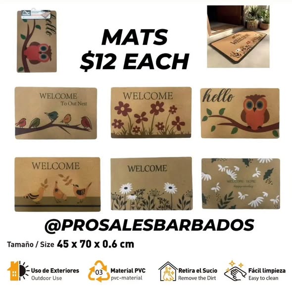 Pro Sales Barbados: Mats $12, Snap Buttons Kit $39, Crêpe Maker $109