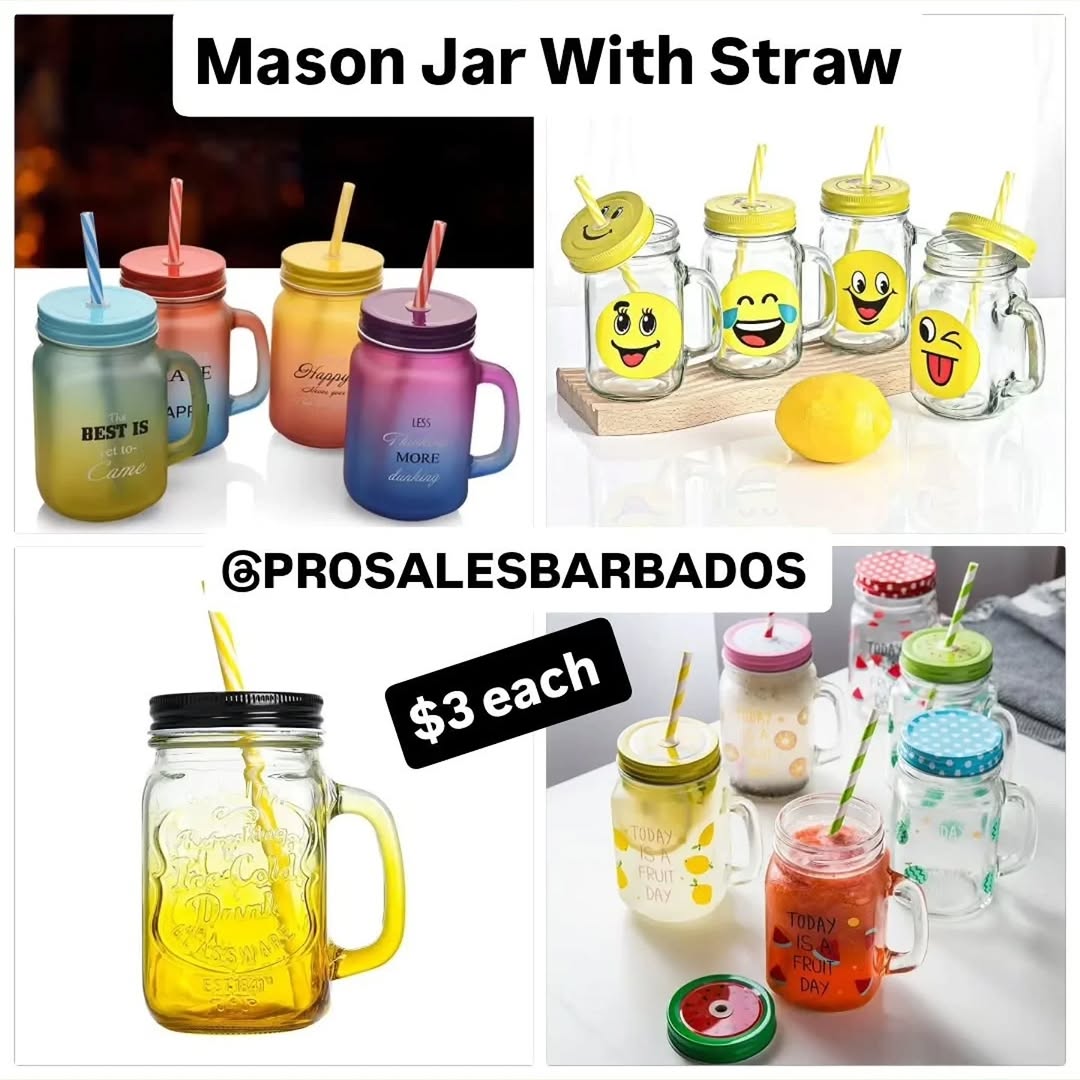 Mason Jars with Straws & Glass Beverage Dispensers – Priced from $3