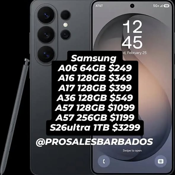 Samsung Phones & Tablets Price List at Pro Sales Barbados