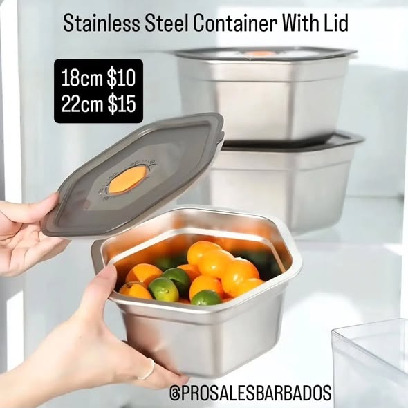 Stainless Steel Container Sets — From $10 at Pro Sales Barbados