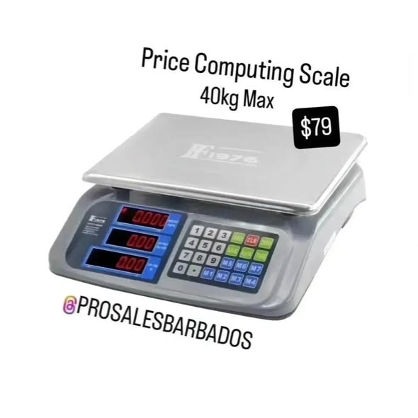 Pro Sales Barbados: Price Computing Scale $79, Pocket Scale $50, LED Rechargeable Light $25