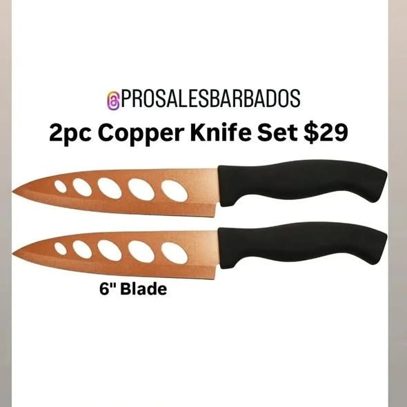 Pro Sales Barbados — Copper Knife Set $29 & 18" Machete $20