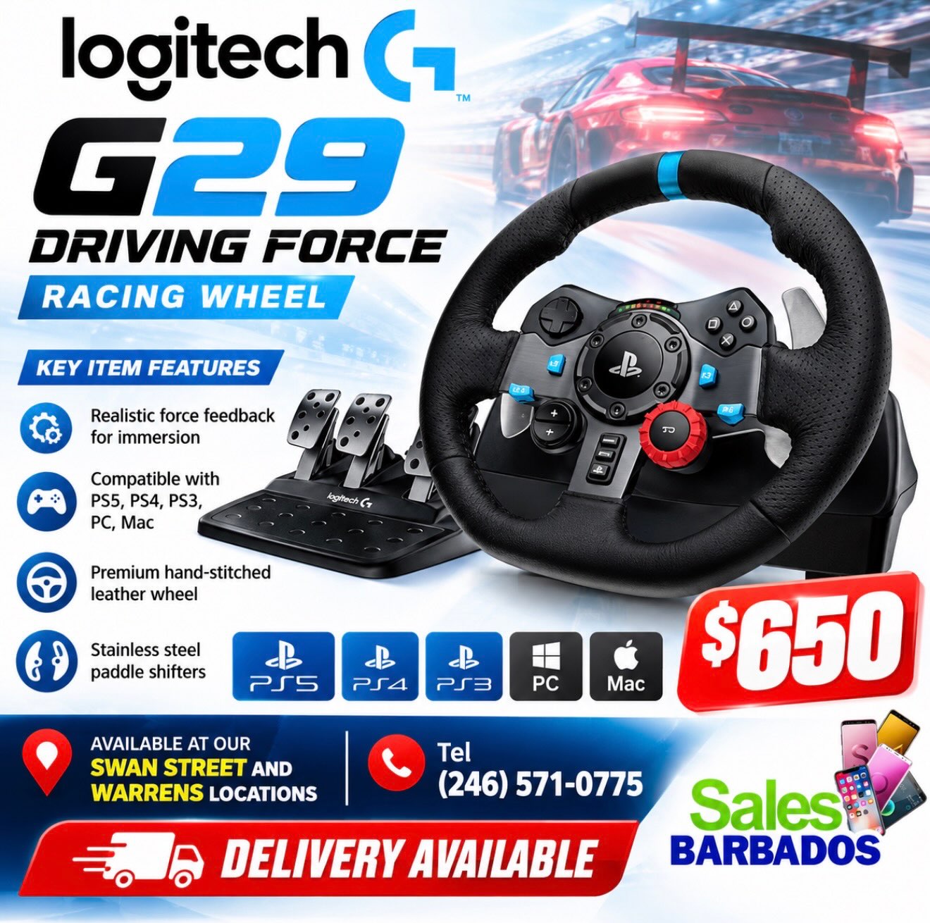 Logitech G29 Driving Force Racing Wheel - $650