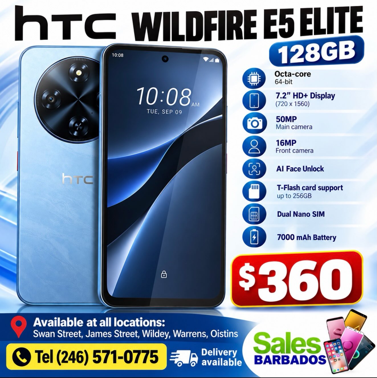 HTC Wildfire E5 Elite 128GB – Only $360