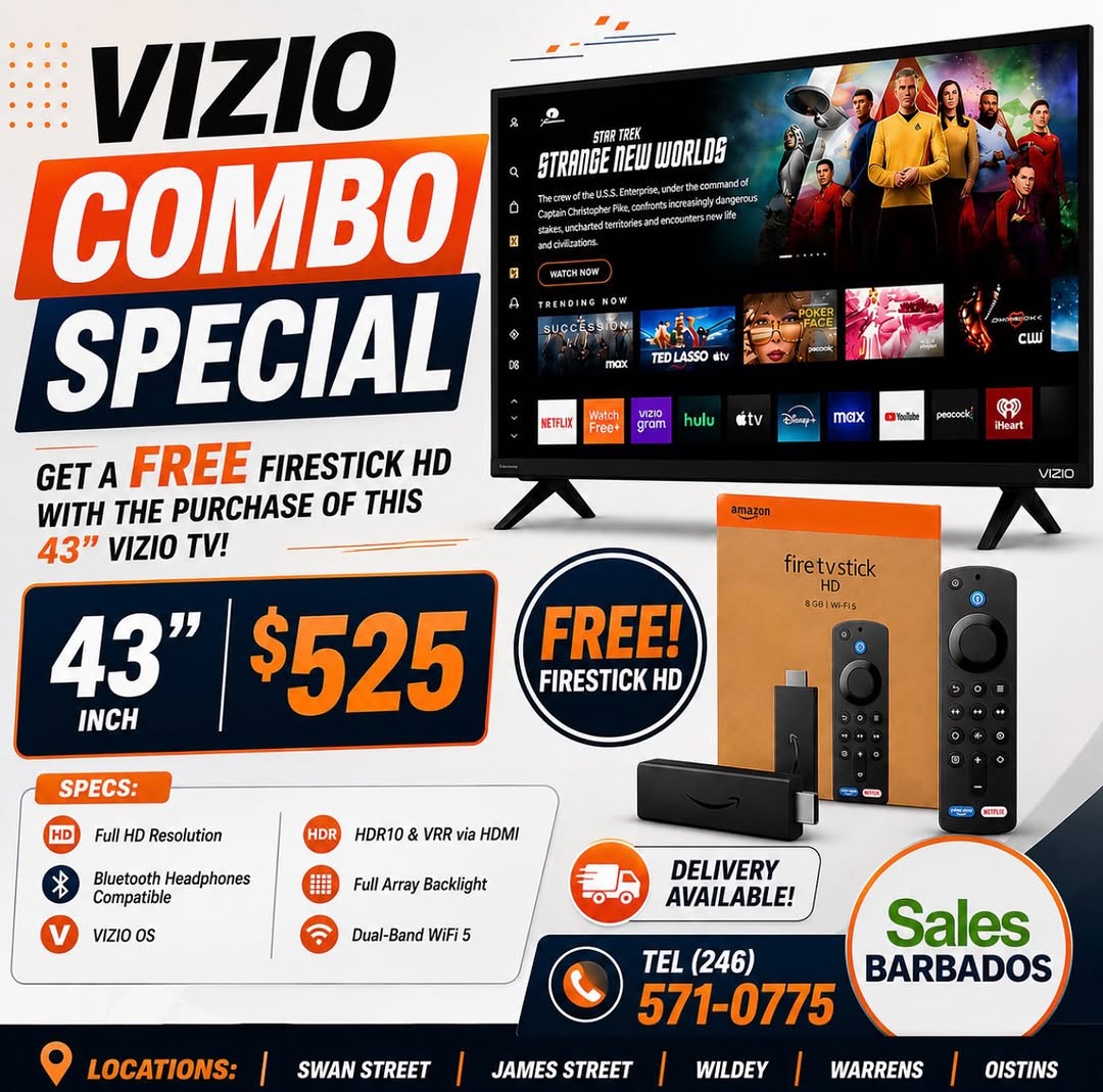 Vizio Combo Special – 43" Vizio Smart TV + Free Firestick HD for $525