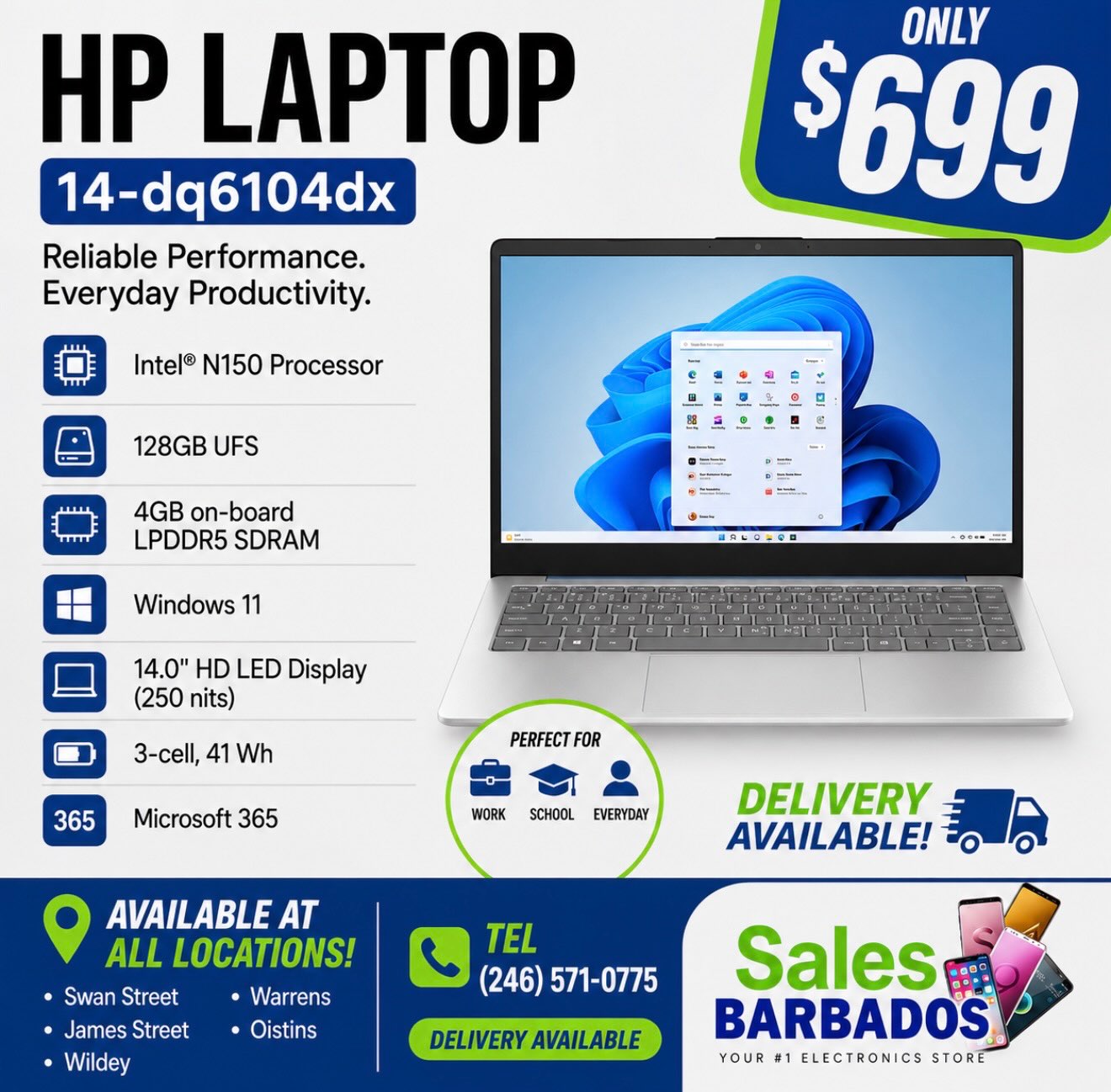 HP Laptop 14-dq6104dx – Only $699 at Sales Barbados