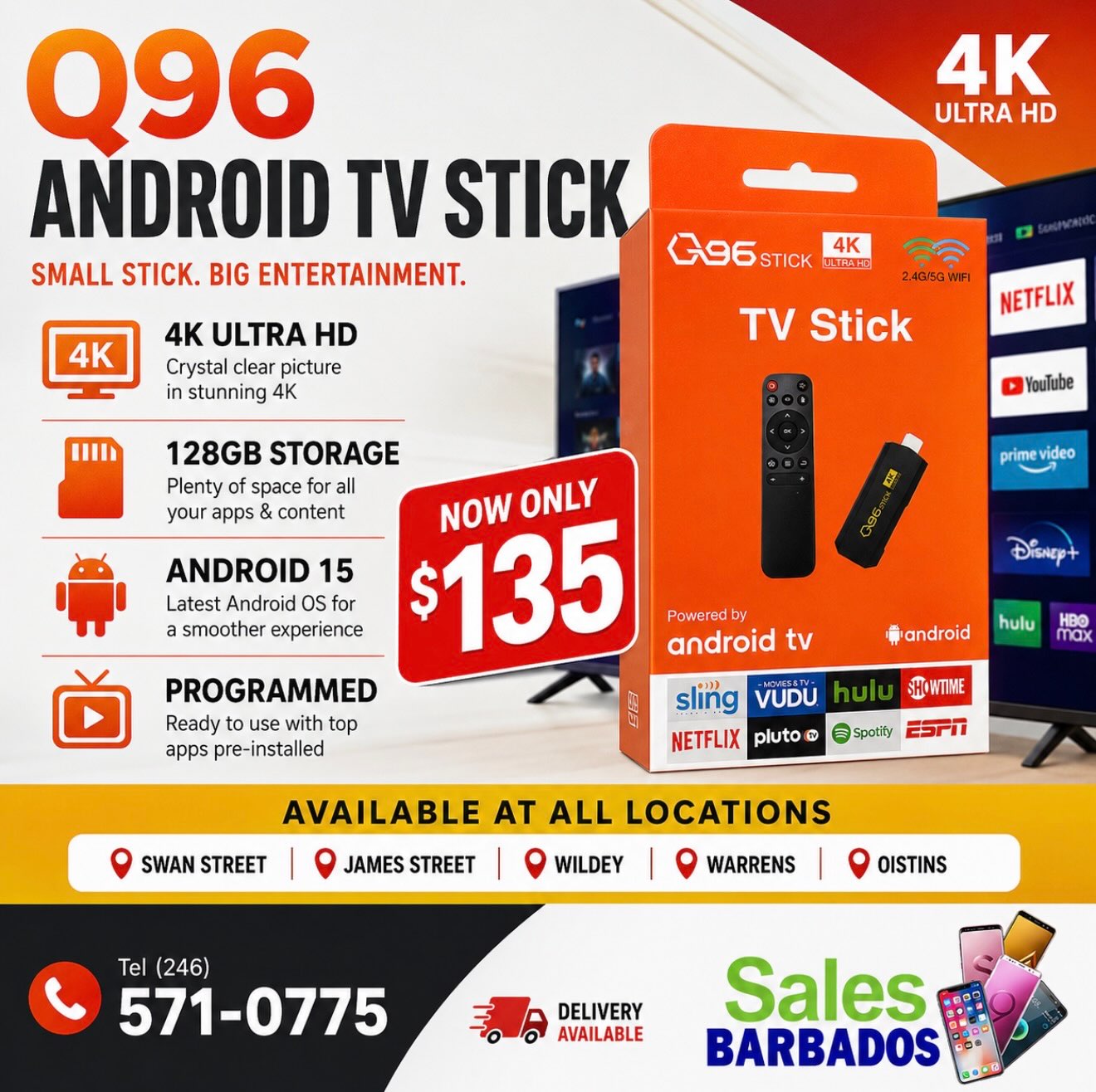 Q96 Android TV Stick – Now Only $135 at Sales Barbados