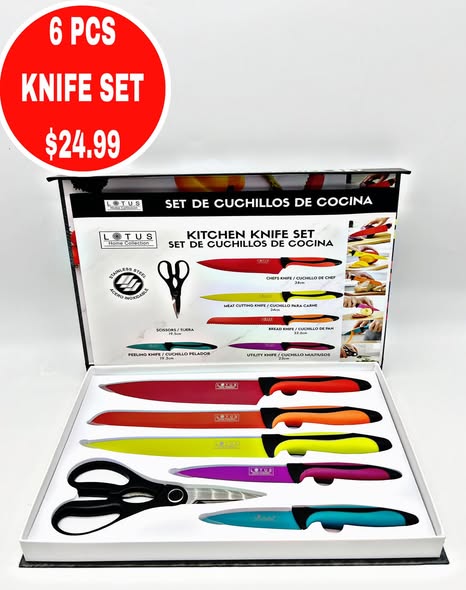 6-Piece Knife Set for $24.99 – Epicure or Lotus Collection