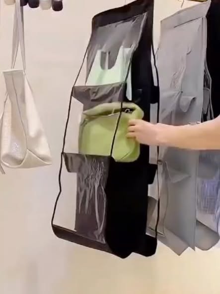 6-Pocket Hanging Purse Organizer – Only $6.99
