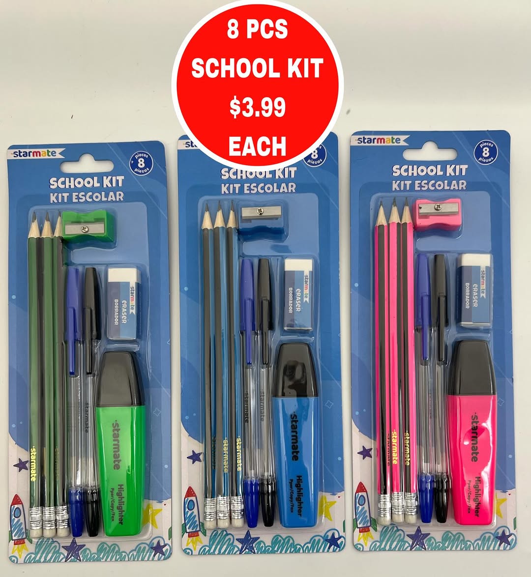 8-Piece School Kit – Only $3.99 Each at S.Y. Adam & Son