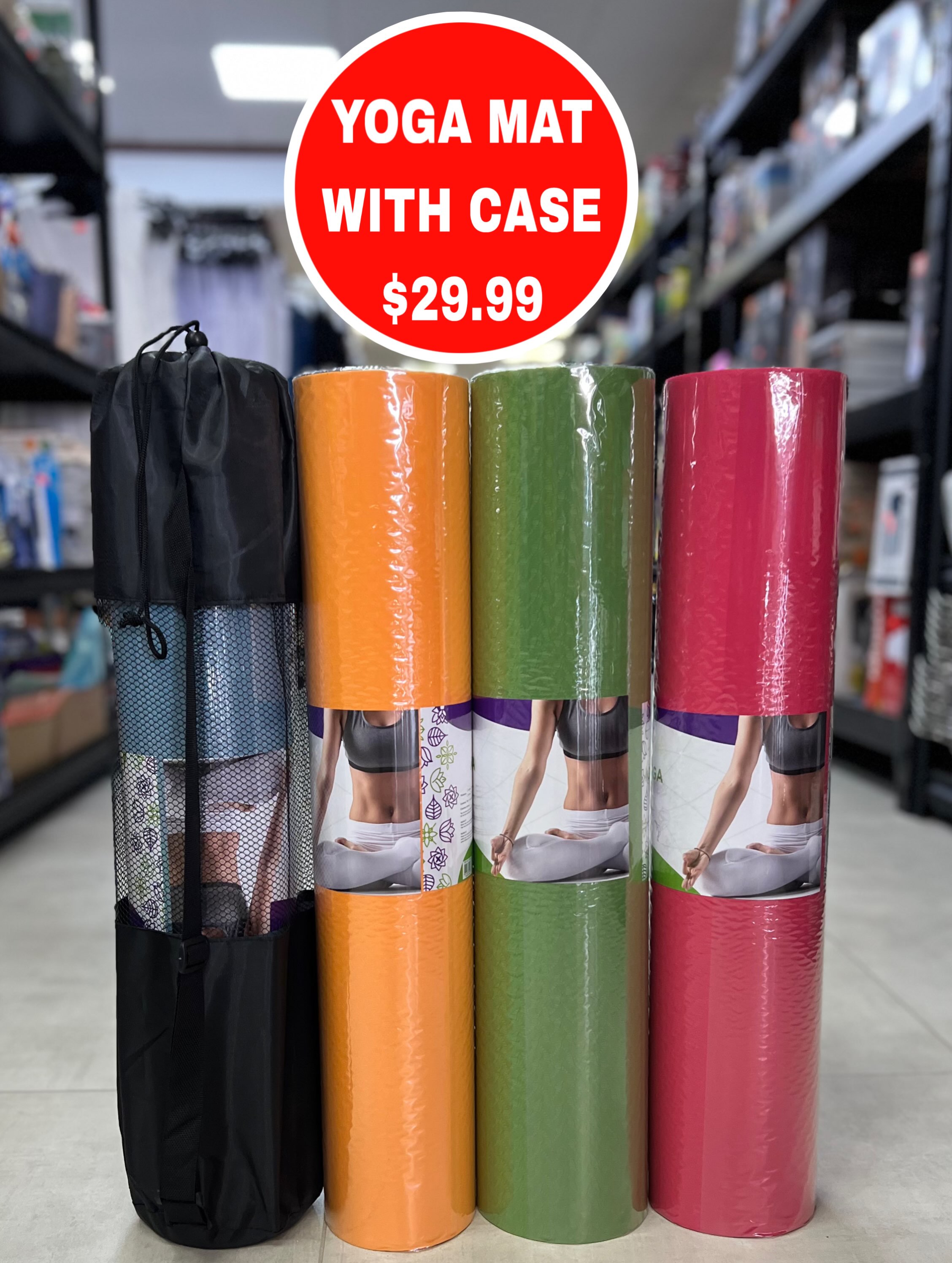 Yoga Mat with Carrying Case – $29.99