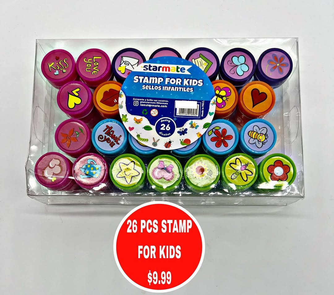 26-Piece Kids Stamp Set – Only $9.99 at S.Y. Adam & Son