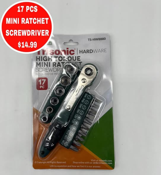 17 PCS Mini Ratchet Screwdriver Set for $14.99