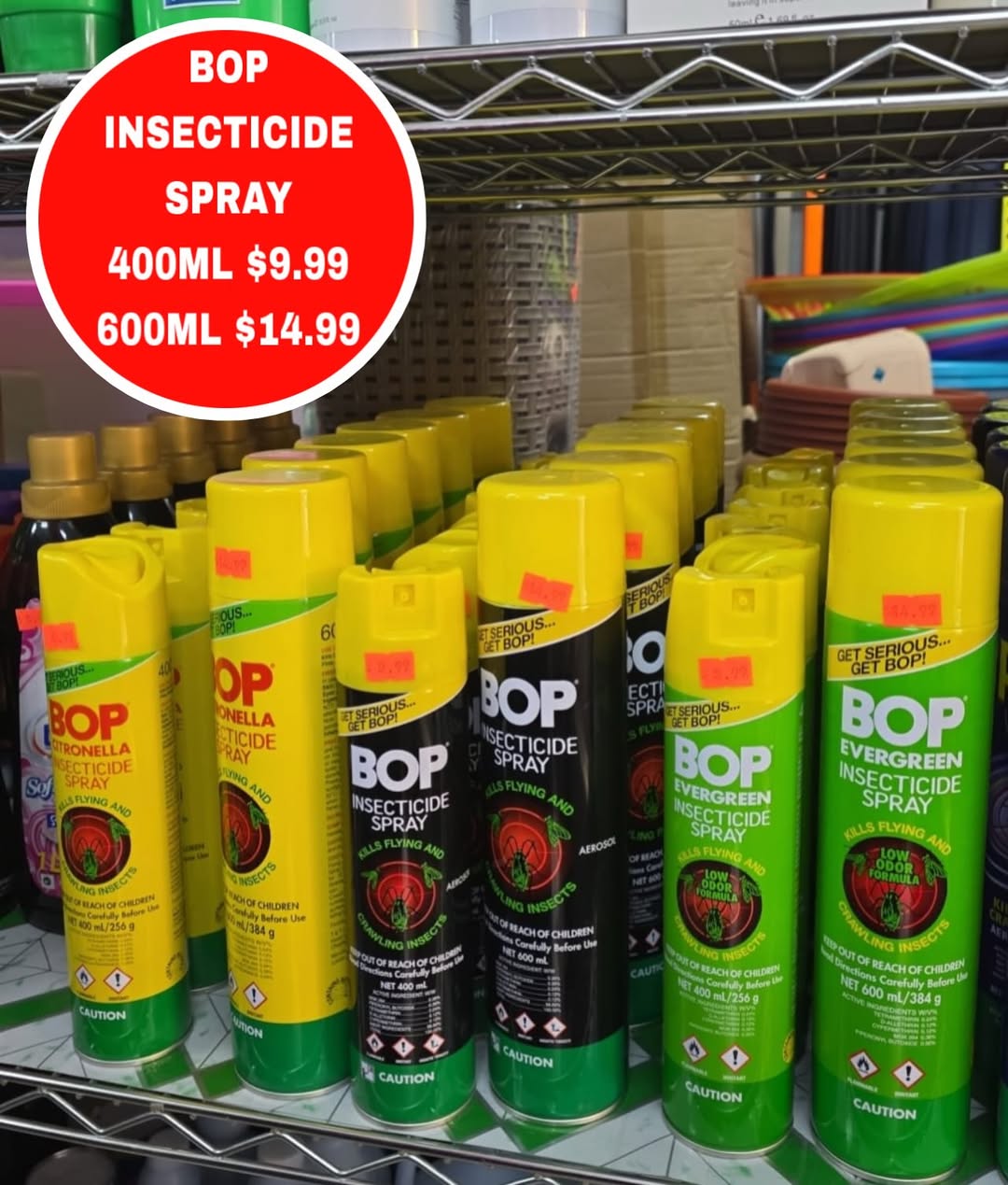 BOP Insecticide Spray – 400ml $9.99 / 600ml $14.99