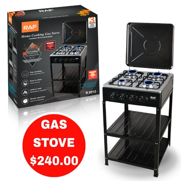 RAF 4-Burner Gas Stove Now In Stock – $240.00