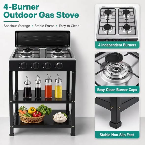 RAF 4-Burner Gas Stove Now In Stock – $240.00