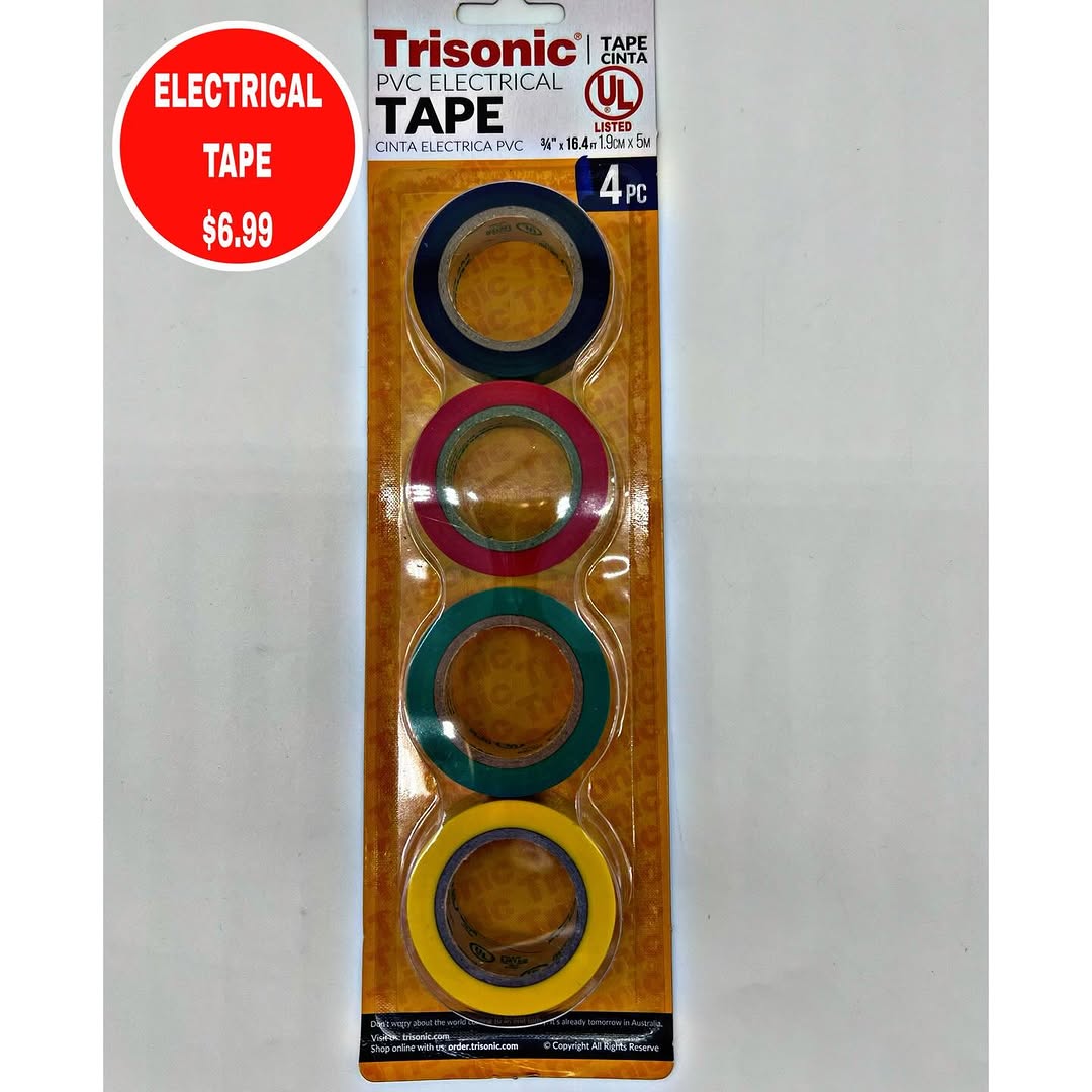 Trisonic PVC Electrical Tape 4-Pack – $6.99 at Speightstown