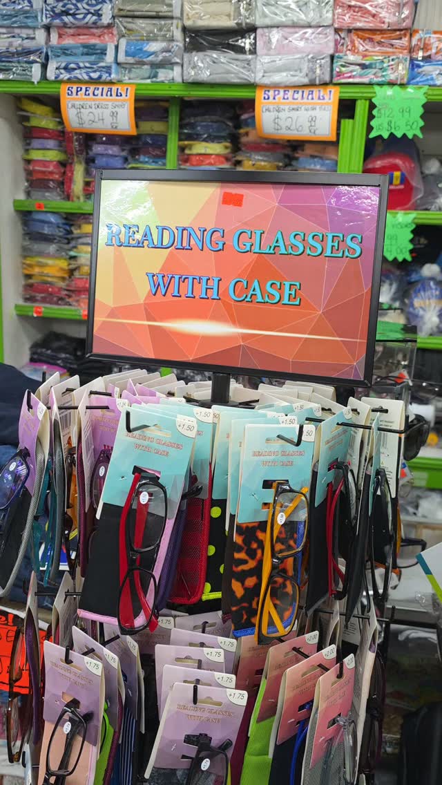 Reading Glasses with Case – $9.99 at S.Y. Adam & Son