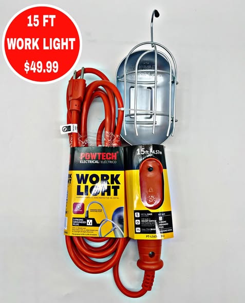 15 FT Work Light for $49.99 at S.Y. Adam & Son
