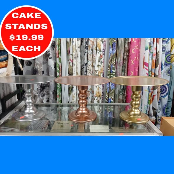Cake Stands – $19.99 Each | Silver, Rose Gold & Gold