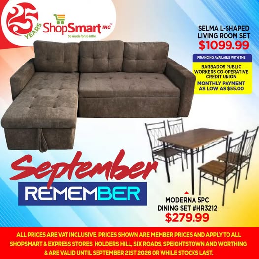 ShopSmart September Remember Sale – Furniture Deals with Financing Available